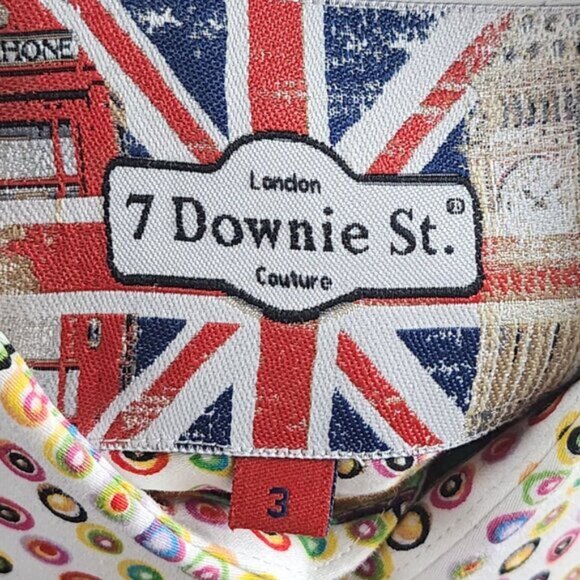 7 Downie St. Colorful Polkadot Cotton Contrast Flip Cuff Button Front Shirt - Picture 6 of 7